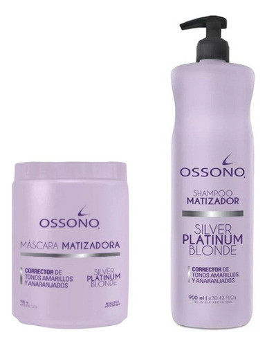 Mascara + Shampoo Matizador Silver Platinum Blonde Ossono 0