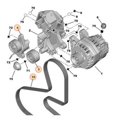 Tensores Movil Correa Poli V Peugeot 207 Partner 1.6 16v 1