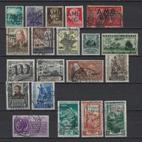 Lote2061 Italia Zona Trieste Giulia X 20 Estampillas Difer. 1