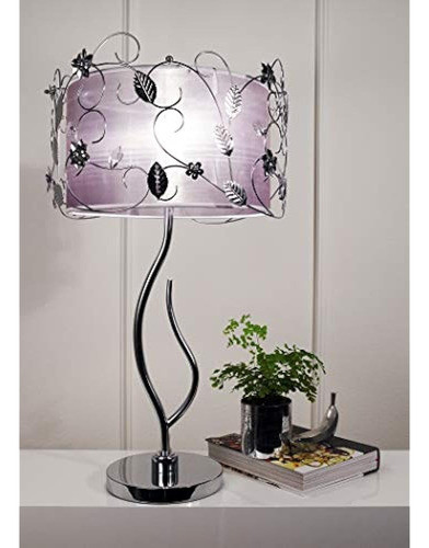 Ok5121t 34inch H Plata Vidrio Lámpara De Mesa 1