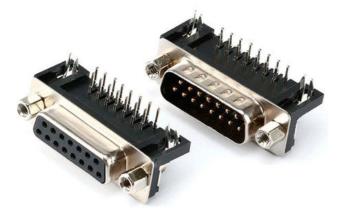 Conector Db15 Hembra 15 Contactos 90º Pcb Angulo Recto X 5u 1