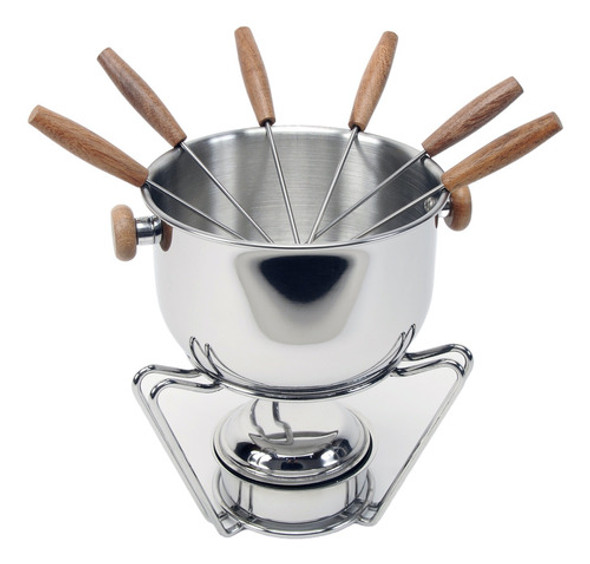 Olla Fondue Acero Inoxidable Con 6 Pinchos Y Gel. Golden Art 0