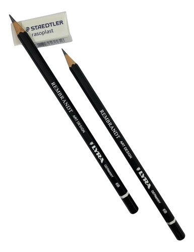 Lapiz Lyra Rembrandt 6b X2 + Goma Staedtler Rasoplast 0