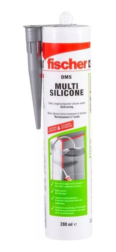 Sellador De Silicona Fischer Acético Transparente Multiuso 0