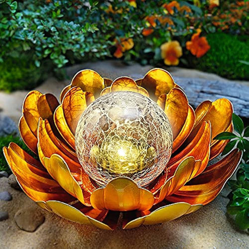Wnp Gold Solar Flower Light Decoraciones Para Exteriores, Ga 0