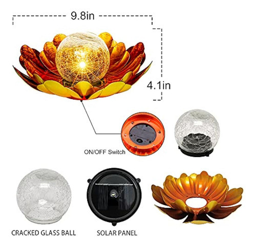 Wnp Gold Solar Flower Light Decoraciones Para Exteriores, Ga 1