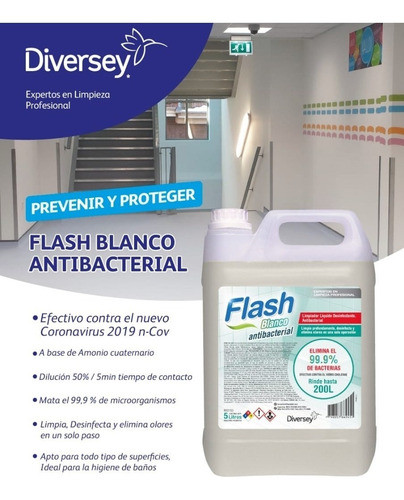 Desinfectante Flash Amonio Cuaternario Bactericida Virucida 1