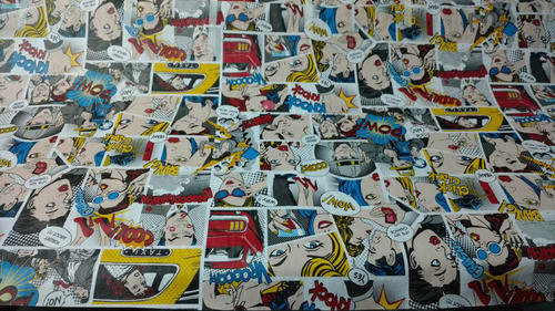 Mantel Comic Roy Lichtenstein Ancho 1.40 Mts Felpa Blanca 0