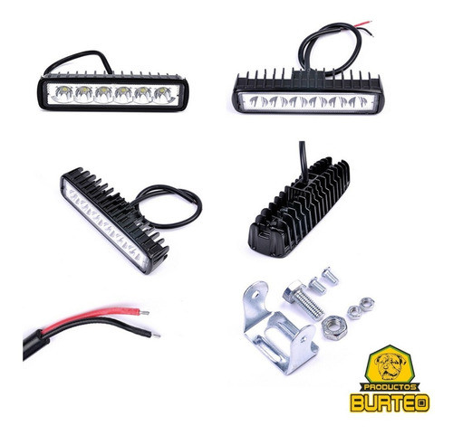 Barra De Led 6 Led 18 W 12-24v 14cm Camion Agro 4x4 1