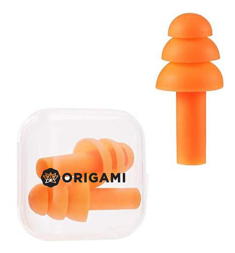 Tapones De Oido Con Correa Natacion Silicona Origami Estuche 1