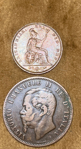 Moneda Italia 1866 Y 1826 . Precio X Las 2 Monedas. Italiana 0