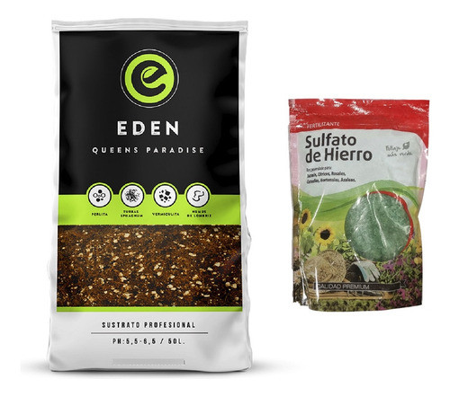 Sustrato Profesional Eden 50lt Sulfato De Hierro Lj 500gr 0