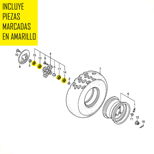 Set Rulemanes Retenes Rueda Delantera Honda Trx 450 R 04-09 1