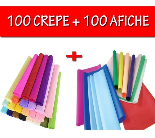 100 Papel Afiche + 100 Papel Crepe Colores Oferta 0