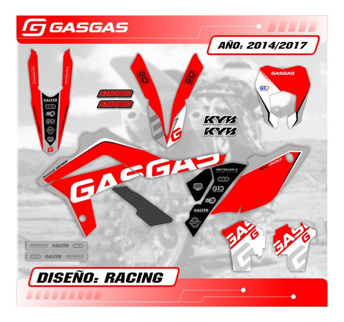 Kit Calcos - Gráfica Gas Gas Ec Año 2014/17 - Grueso Mate 0