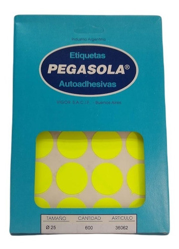 Etiqueta  Pegasola Amarilla 3006 25 Mm 0
