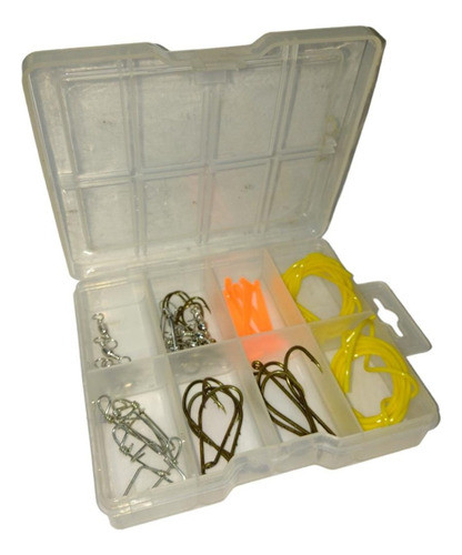 Kit Pesca De Mar Lineas Anzuelos Plomadas Accesorios Caja 1