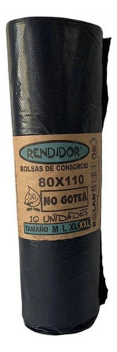 200 Bolsas Residuos Negra Reforzada 80x110 Consorcio Basura 0