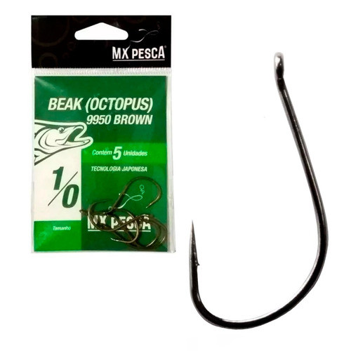 Anzuelo Trabucco Beak Octopus Brown  N° 1/0 X 5 Unidades 0