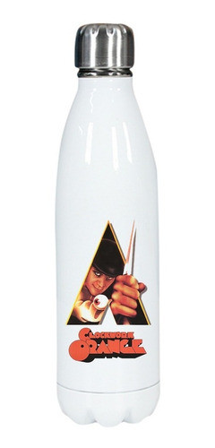 Botella Blanca Acero Inoxidable -  Naranja Mecánica 0