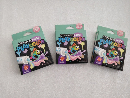 Tempera Pastel Playcolor X 6 Colores Surtidos (x12 Paquetes) 1