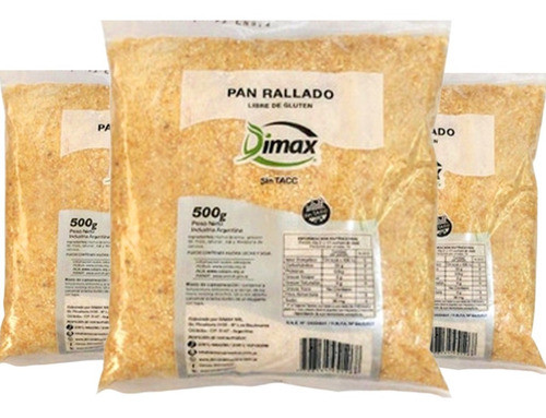 Combo X3 Pan Rallado Dimax Sin Tacc 500g Apo Celíaco 0
