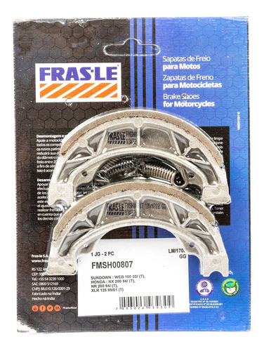 Zapata De Freno Honda Wave Nf 100 Frasle 0