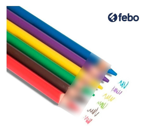 Lapices De Colores Jumbo Deli X 6 Unidades Febo 1
