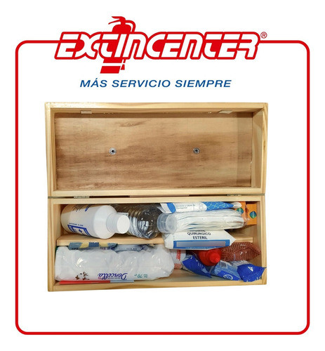 Botiquín Primeros Auxilios Comercio Madera 27 Elementos. 1