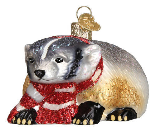 Viejo Mundo De Navidad Tejon Vidrio Soplado Ornamento 0