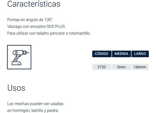 Mecha Broca Widia Sds Plus Hormigón 5 X 160mm Bremen 2733 1