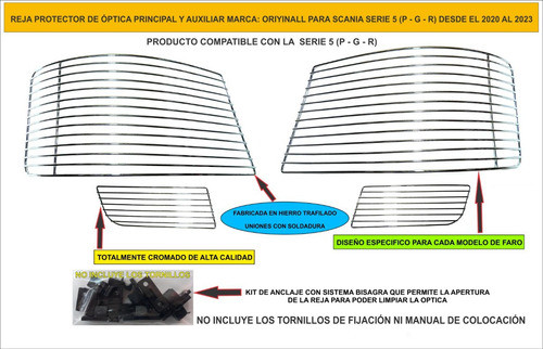 Kit Protector De Optica Para Scania Serie 5 2021 Al 2024 1