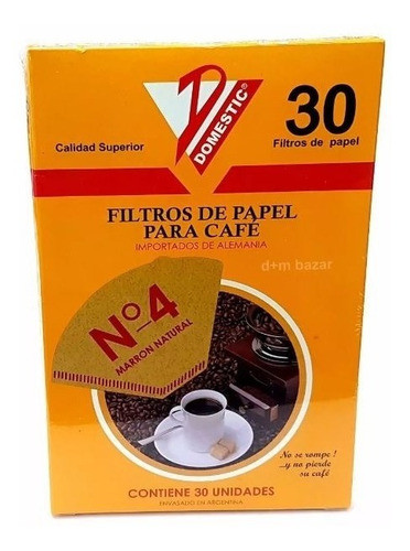 Filtro Papel Cafe N4 Pack X450 Cafetera Electrica Domestic 0