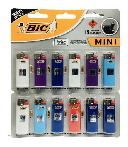 Mini Bic Encend. Opaco - Plancha X 12 Unidades 0