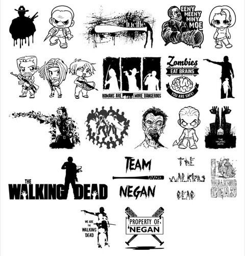 Super Exclusivos! Walking Dead B&n! Vectores, Estampas!! 0