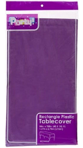 2 Cajas De Plástico Con Mantel De Fiesta Púrpura 54 X 108 Pu 0