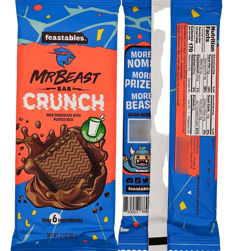 Chocolates Feastables Mr Beast, Pack X5 Unid. A Elección.- 0