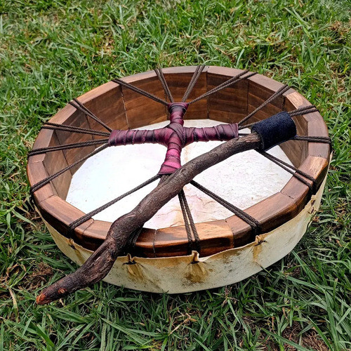 Tambor Chamanico Con Arte Canalizado 1