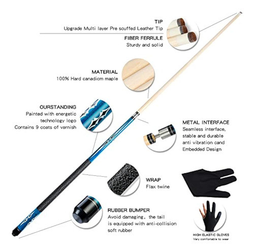 Teekerwan Juego De Tacos De Billar De Arce De 58 1