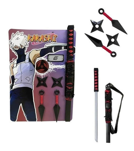 Set De Armas Kakashi Naruto Katana Vincha Y Accs Jeg 0210 0