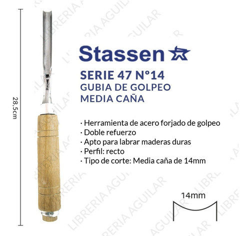 Gubia Golpeo Stassen Media Caña Recto Serie 47 Nº14 1