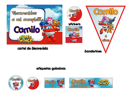 Superwings Kit Cumple Impreso Y Cortado 1