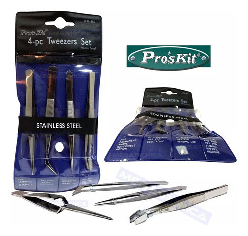 Pinzas Bruselas Kit Combo X4 Proskit Calidad Premuim Acero 1