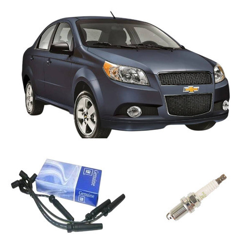 Kit Bujia Originales + Cable De Bujia Aveo 1.6 Gm 0