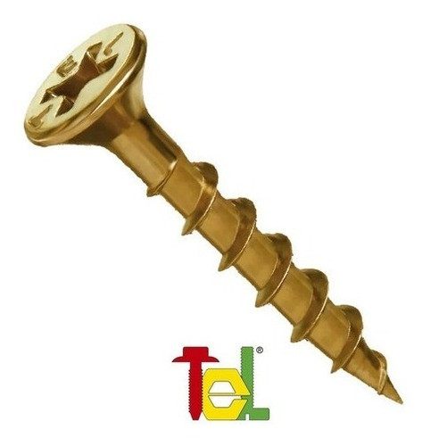 Tornillo Autoperforante Tel Madera 6x2 Dorado X 300 U 1