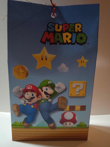 Bolsitas Para Sorpresitas Diseño Mario Bros Cumple 10 Uni 1