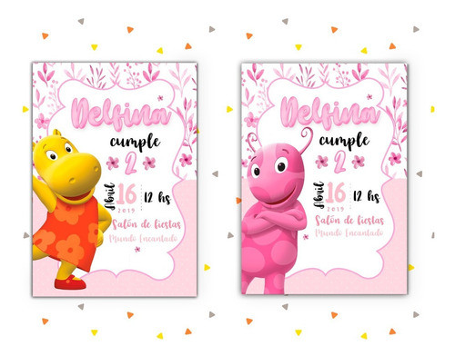 Backyardigans Tarjeta Cumple Infantil Impresa 10x14cm X10 1