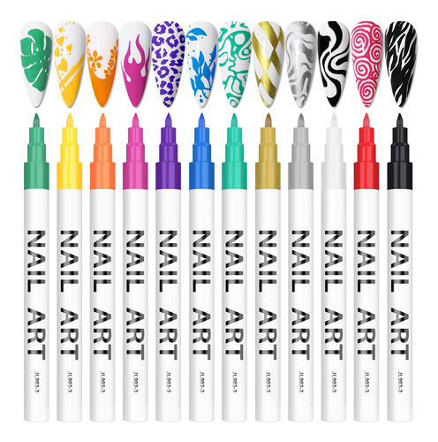 Juego De 12 Boligrafos 3d Para Decoracion De Uñas 0