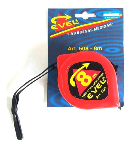 Cinta Métrica Evel 8 Metros Fleje Ancho . Naranja 1
