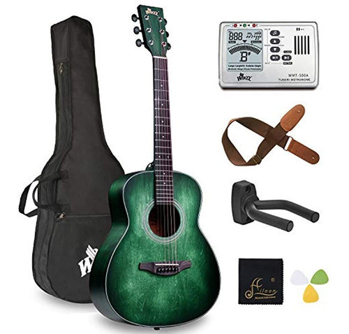 Paquete De Viaje De Guitarra Acústica 3/4 Para Zurdos De 36 0